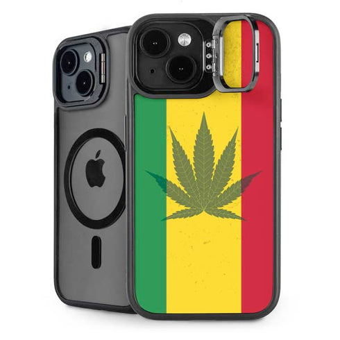 Marijuana Rasta Flag iPhone 15 Kickstand Case
